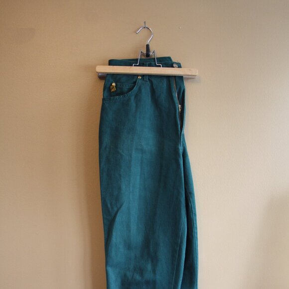 Vintage 90s Chic High-Waisted Green Denim (31x31) – Rare Find - Picture 4 of 5